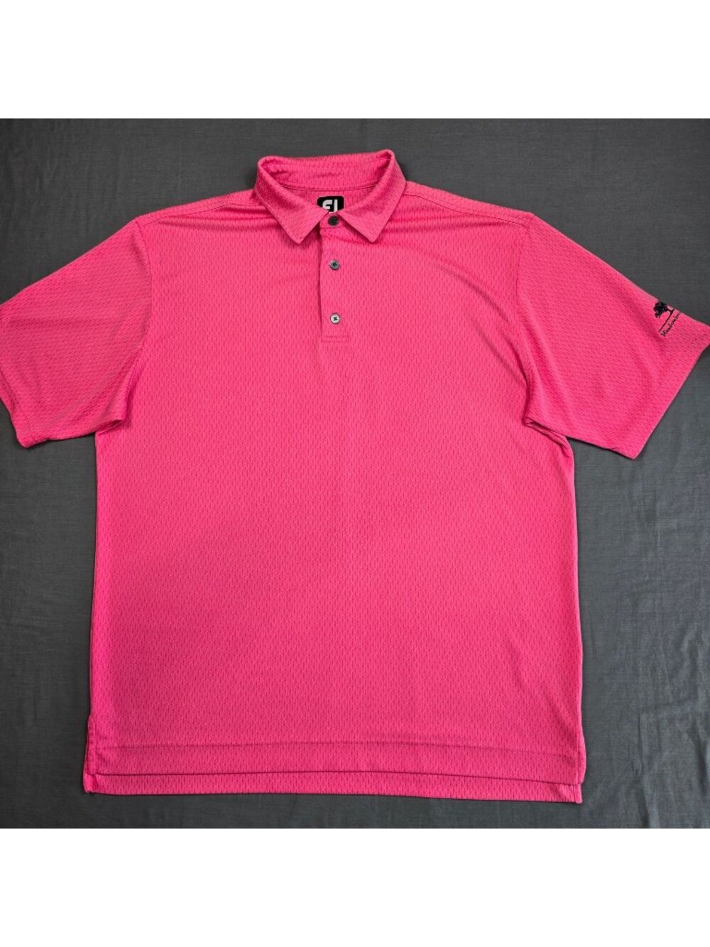 FootJoy XL Mens Polo Shirt Pink Performance Knit Golf Meadowbrook Farms